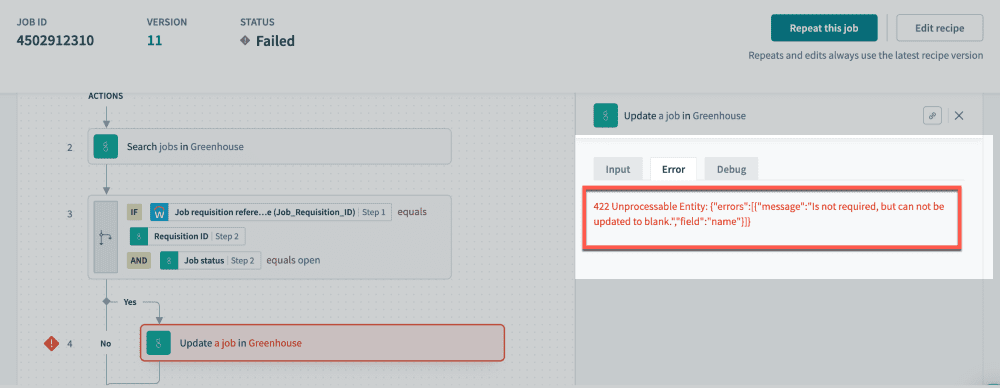 Example of 422 Unprocessable entity