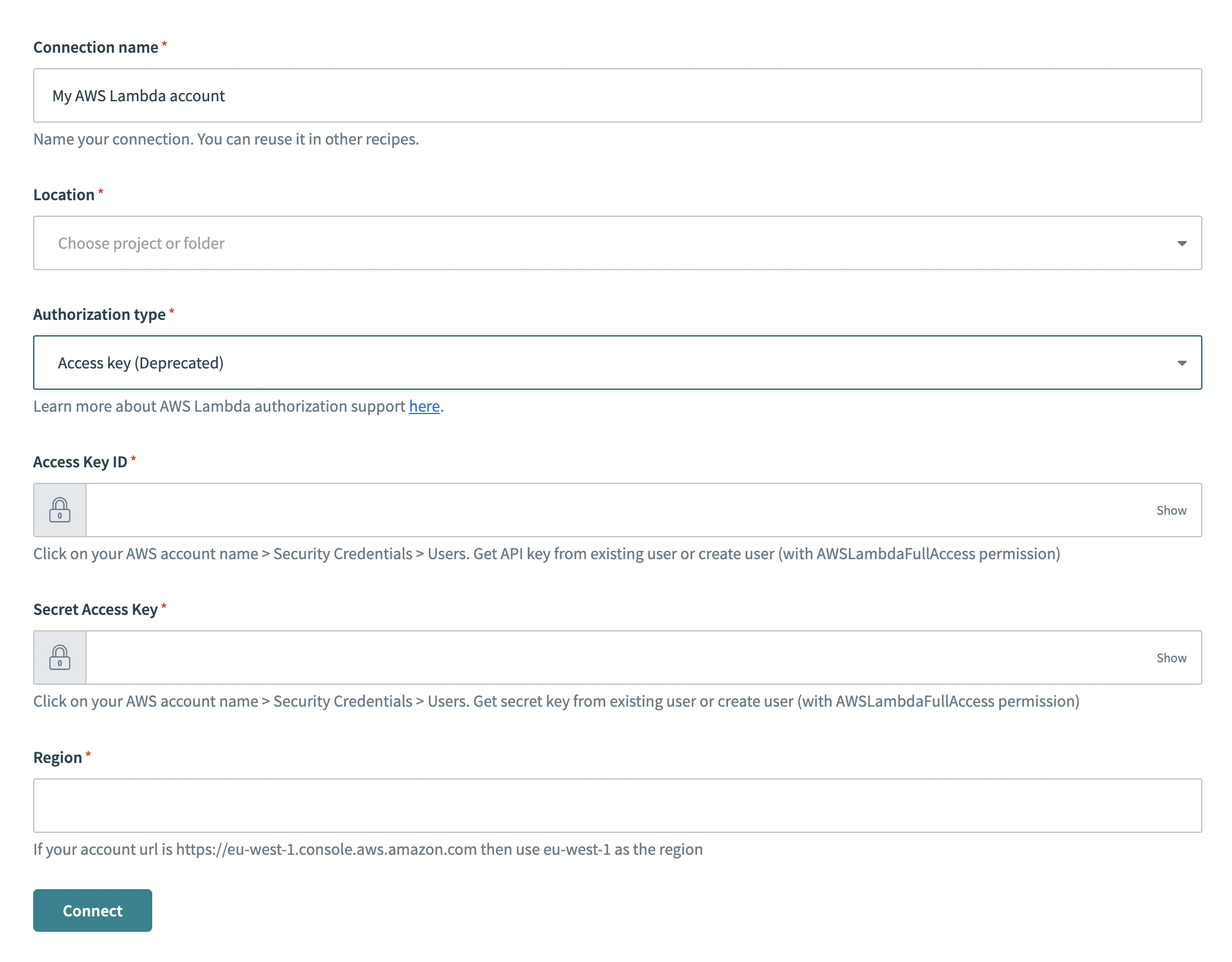 Authorization method - Access Key