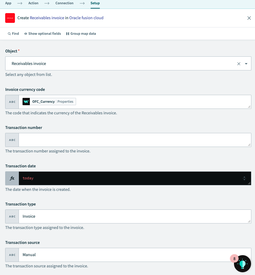 Adding main attributes under Receivable Invoice