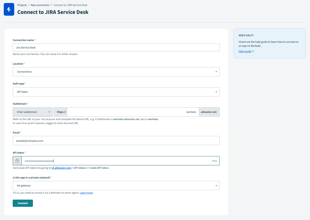 API token auth