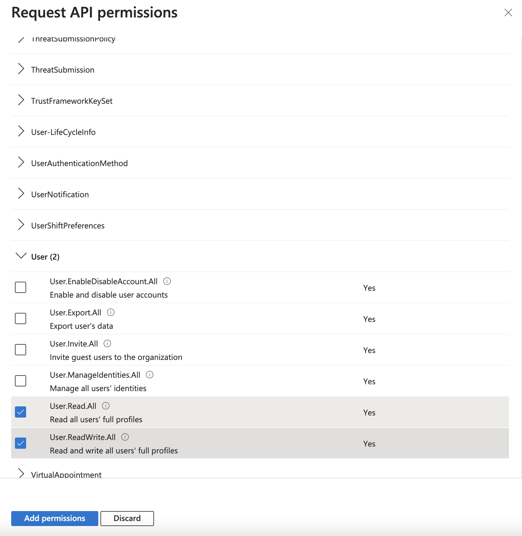 Add the necessary permissions