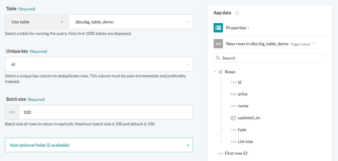 Batch trigger inputs