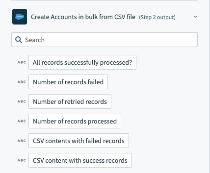 Salesforce bulk operation output datatree - aggregated results across bulk jobs