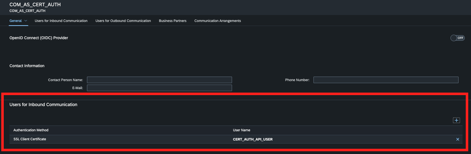 API communication scenario