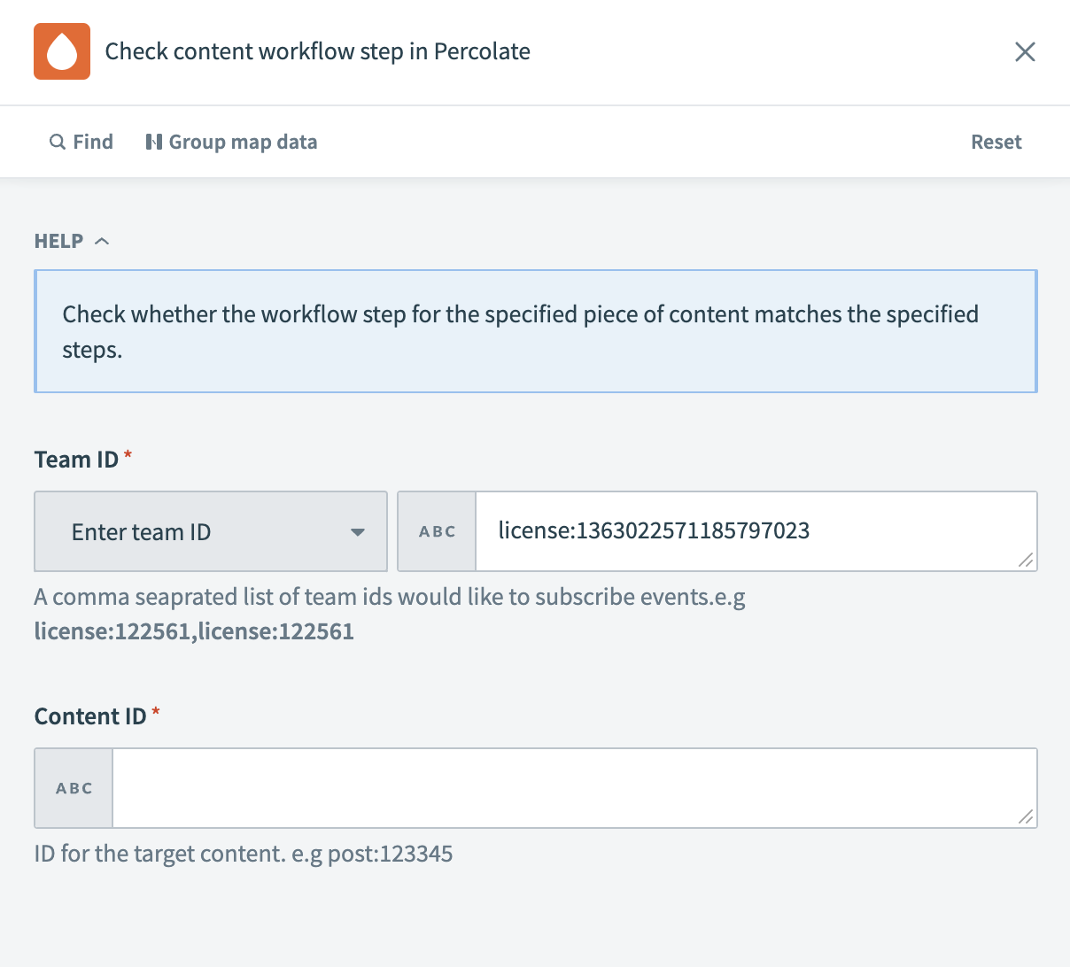 Check content workflow step in Percolate action