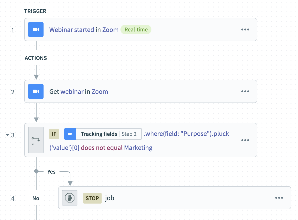 Check tracking field on Workato