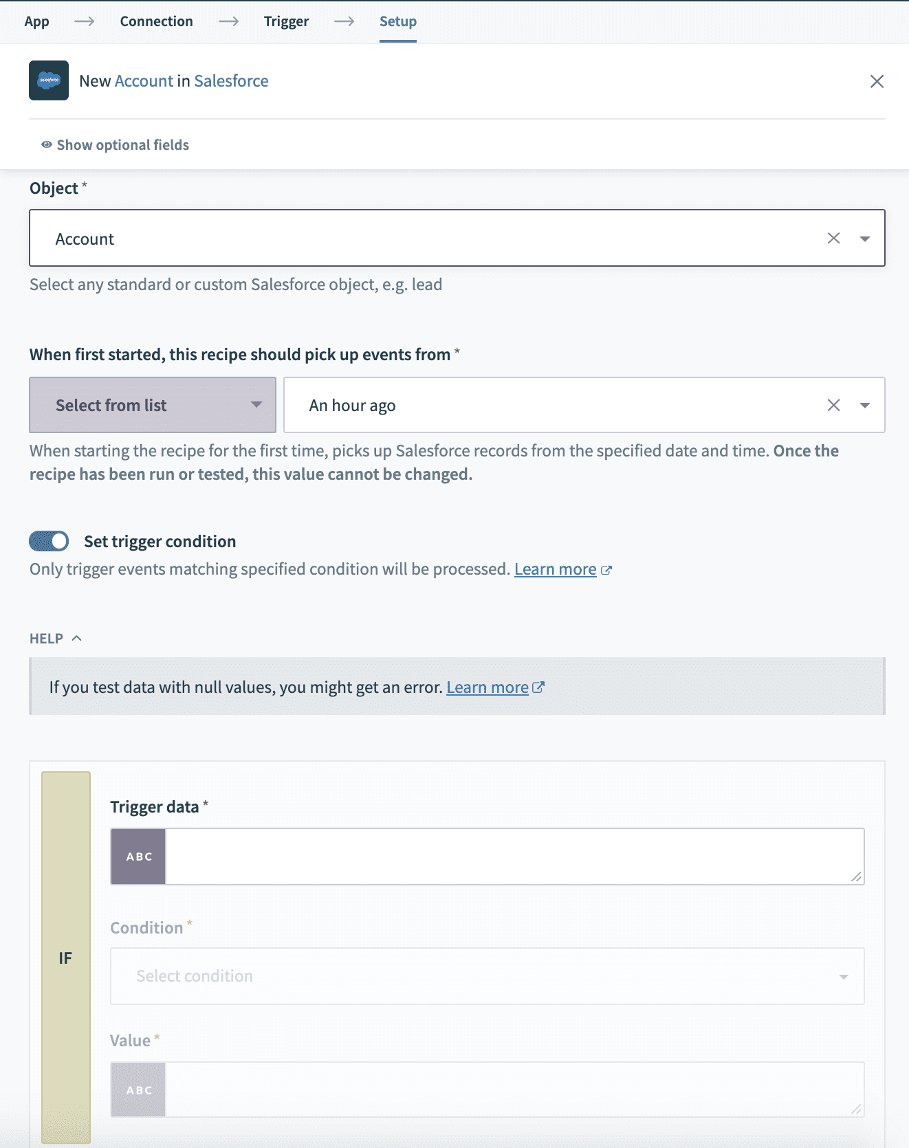 Configure trigger filter