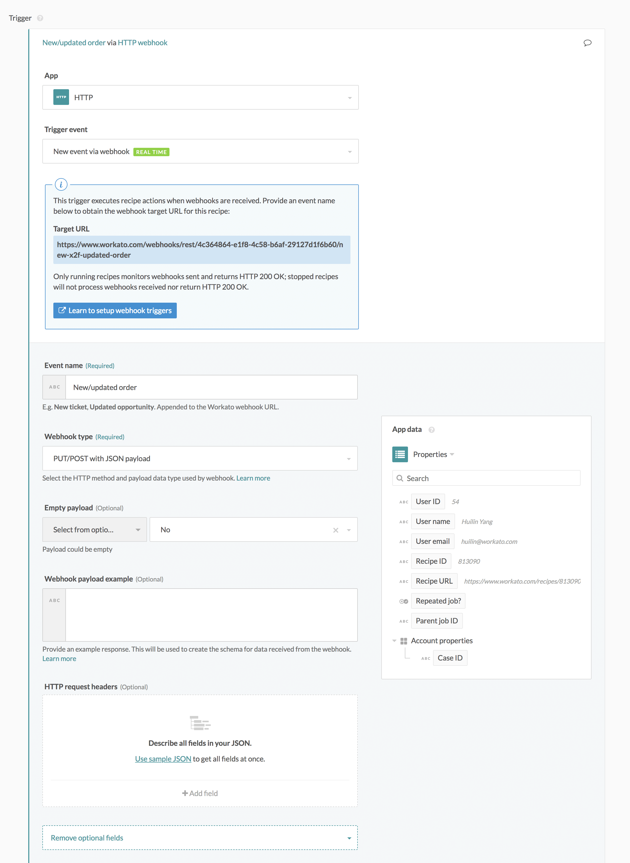 Configuring webhook