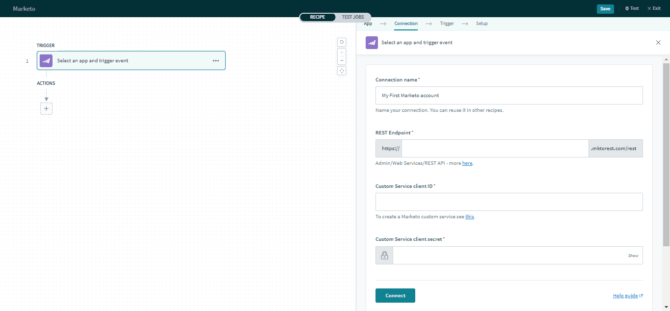 Marketo connection setup