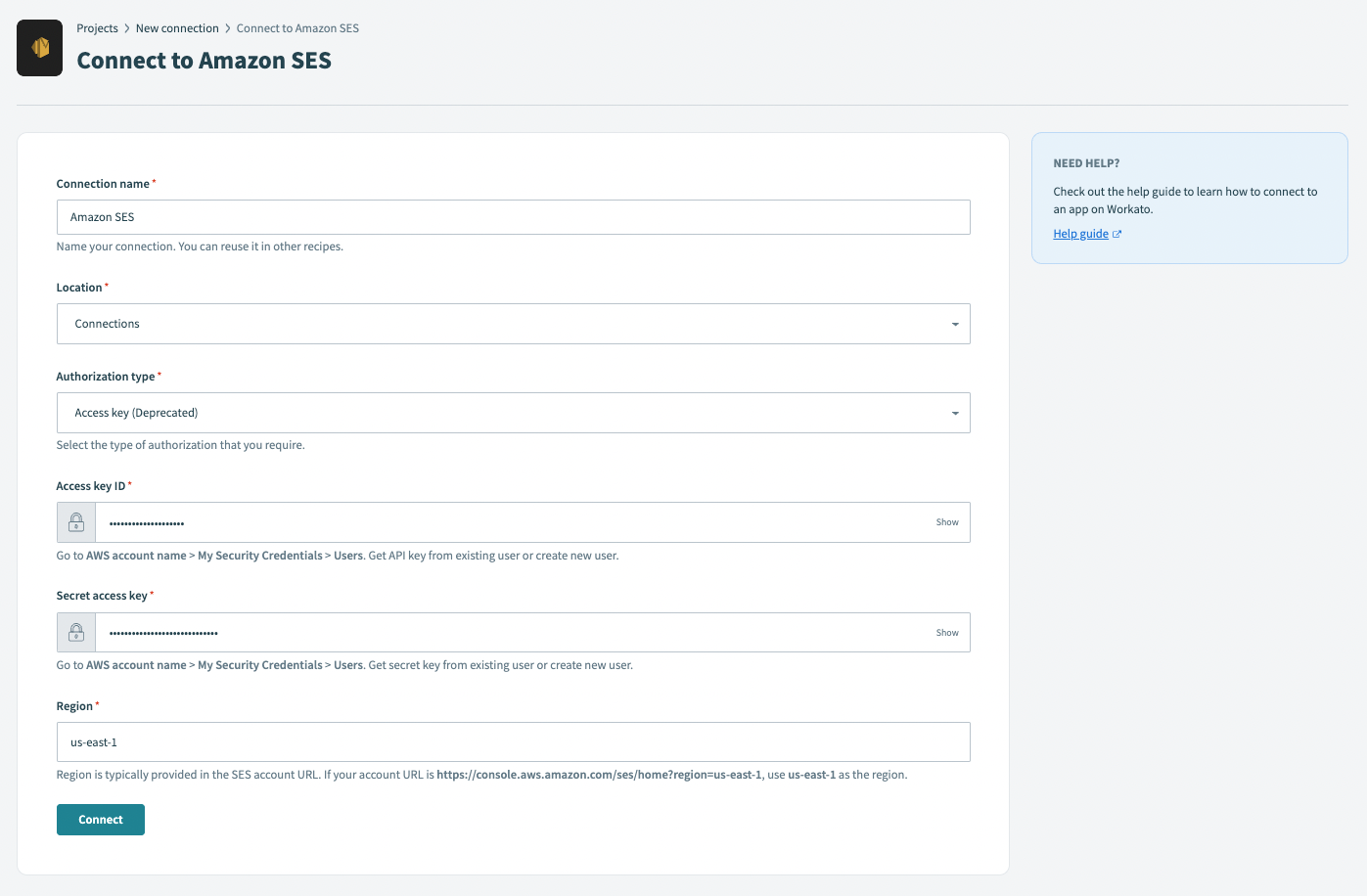 Authorization method - Access key