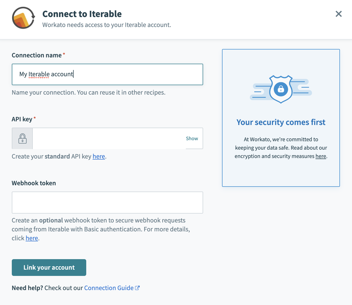 Configuring Iterable connection