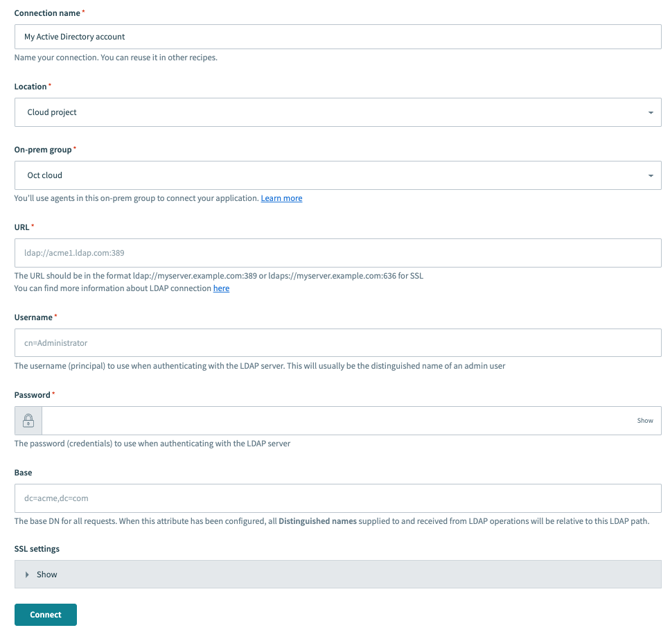 Configured Active Directory connection