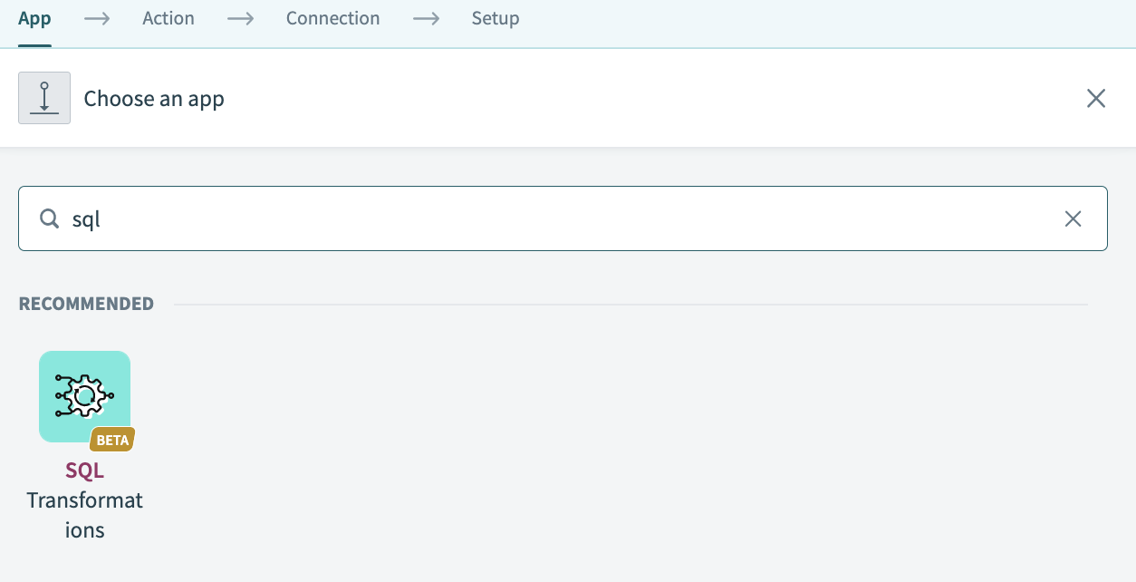 SQL Transformations utility connector