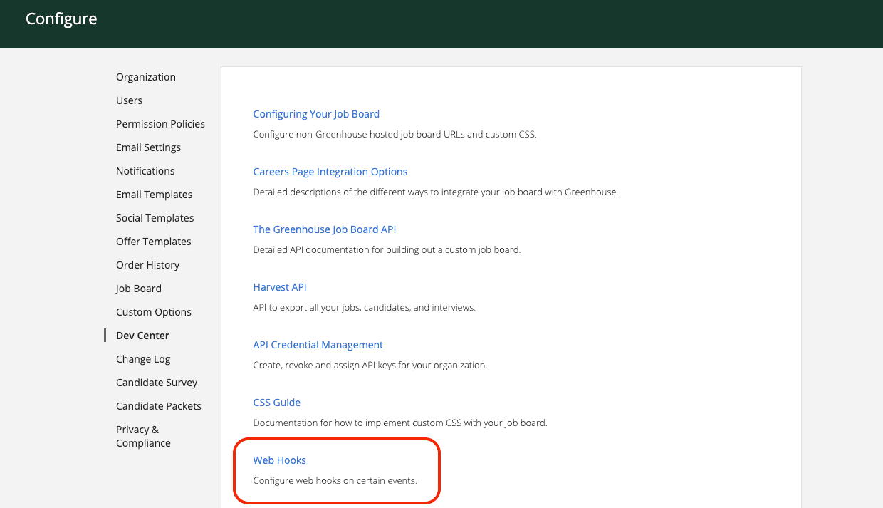 Greenhouse Webhooks