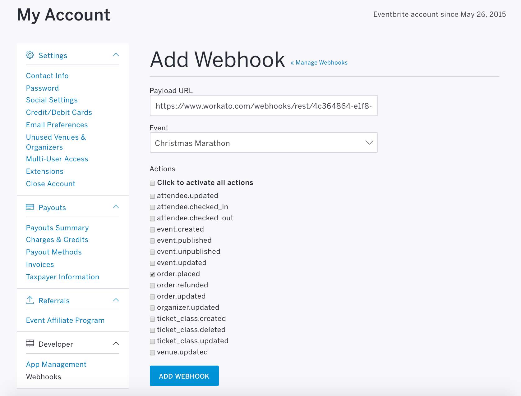 Configuring Webhook