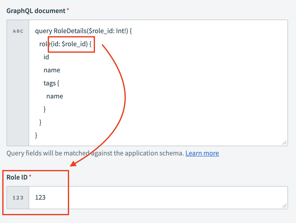 Custom query with variables