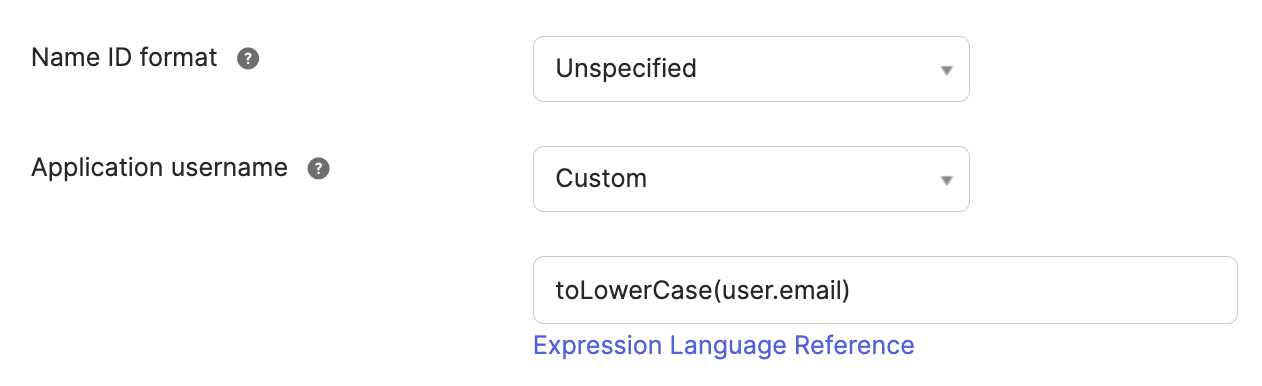 Set Application username to Custom