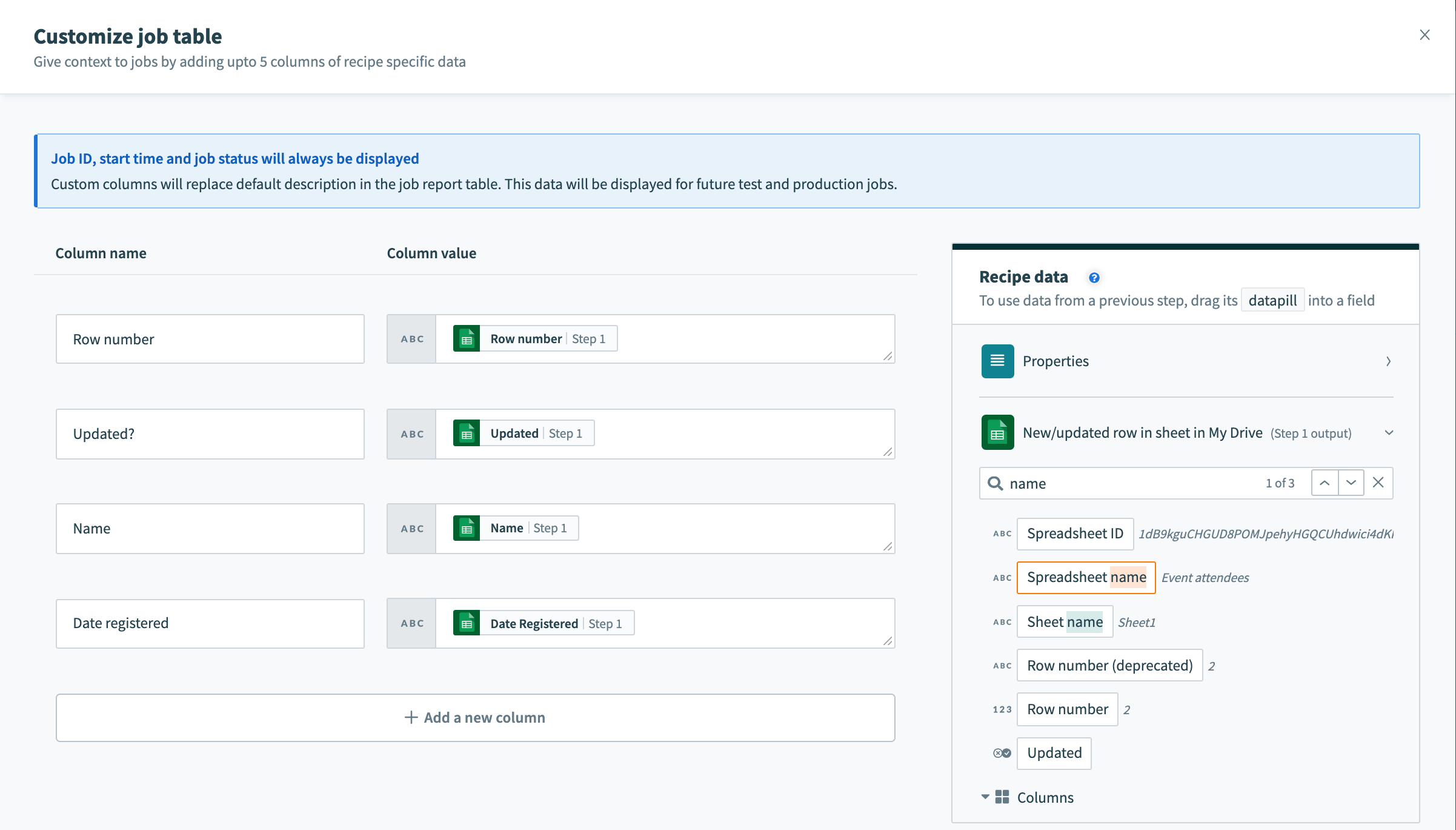 customize job report