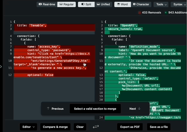 Applying a change from customized code to new version code