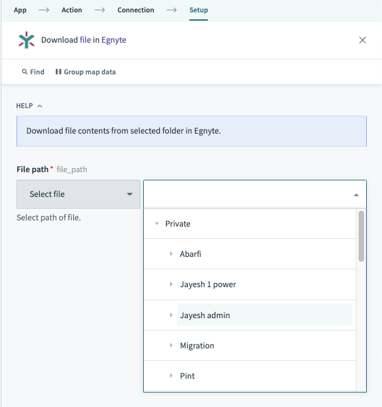 Download file input fields