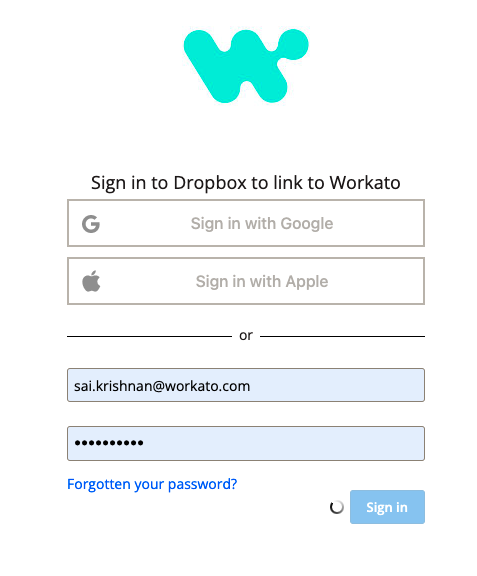 Dropbox oauth