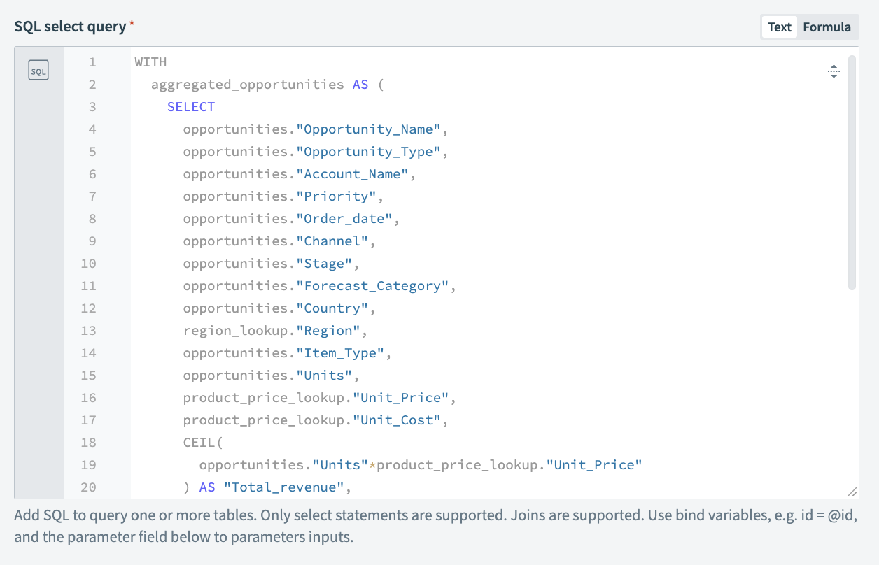 Query setup