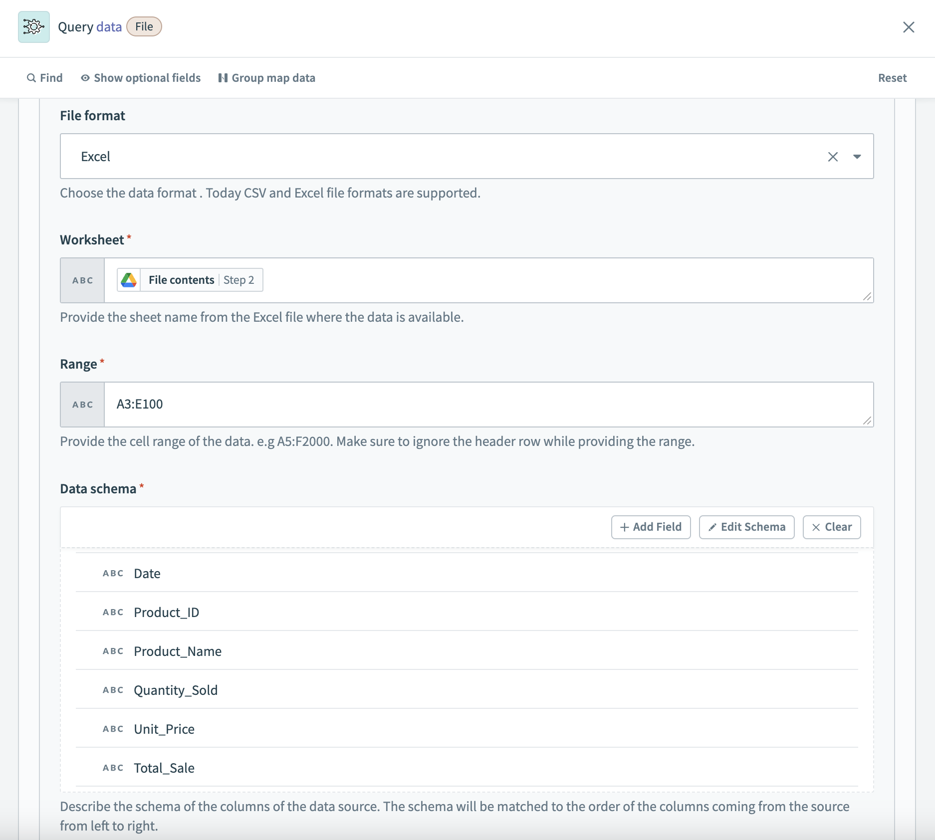 Example data source setup 3