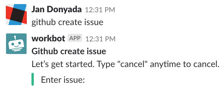 Github create issue