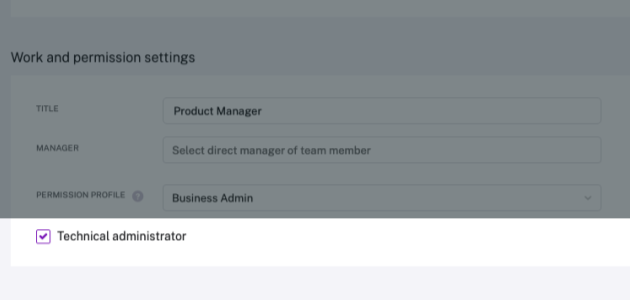 Technical administrator permission