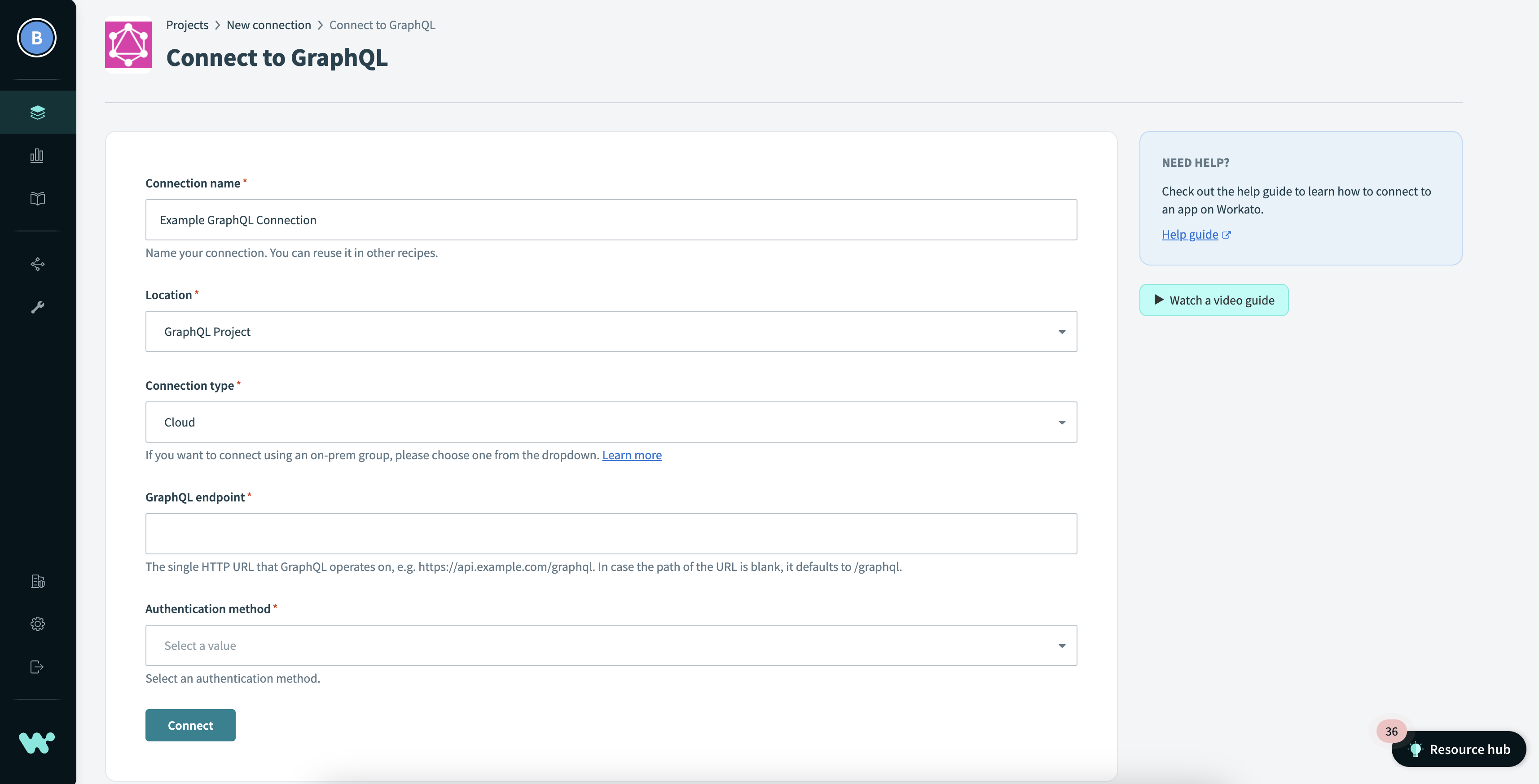 Setting up a GraphQL connection