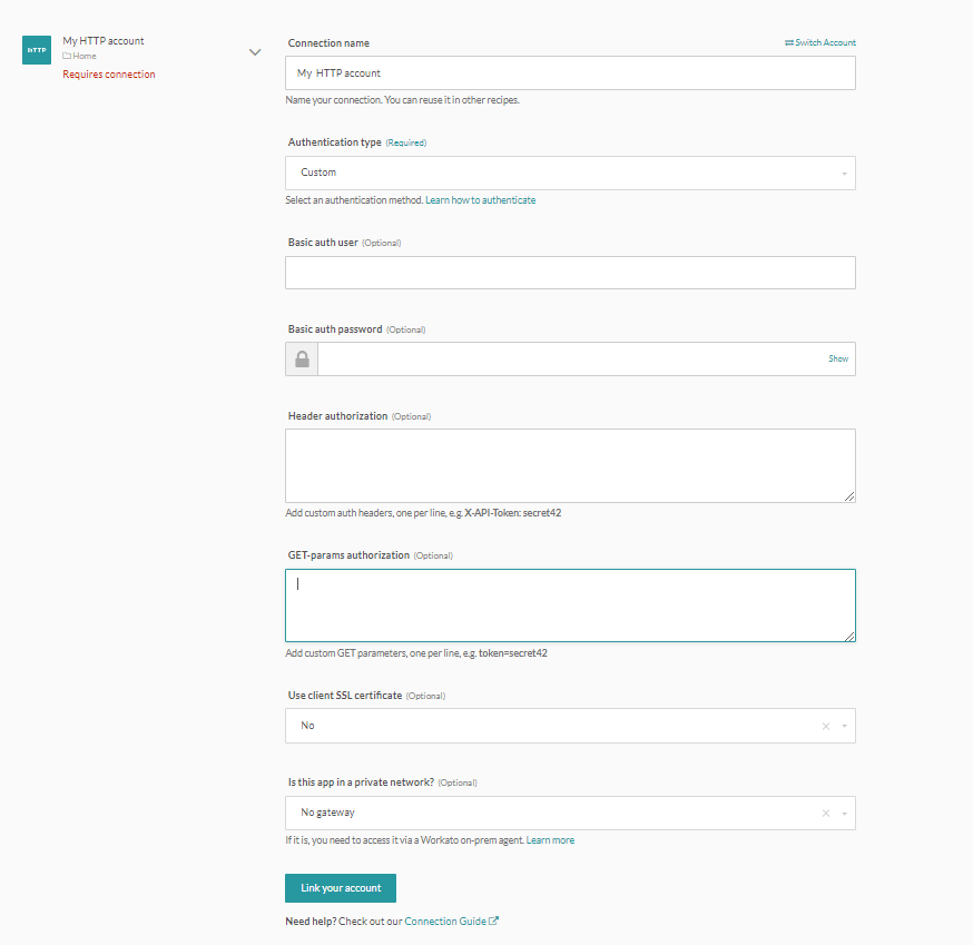 Custom http connector