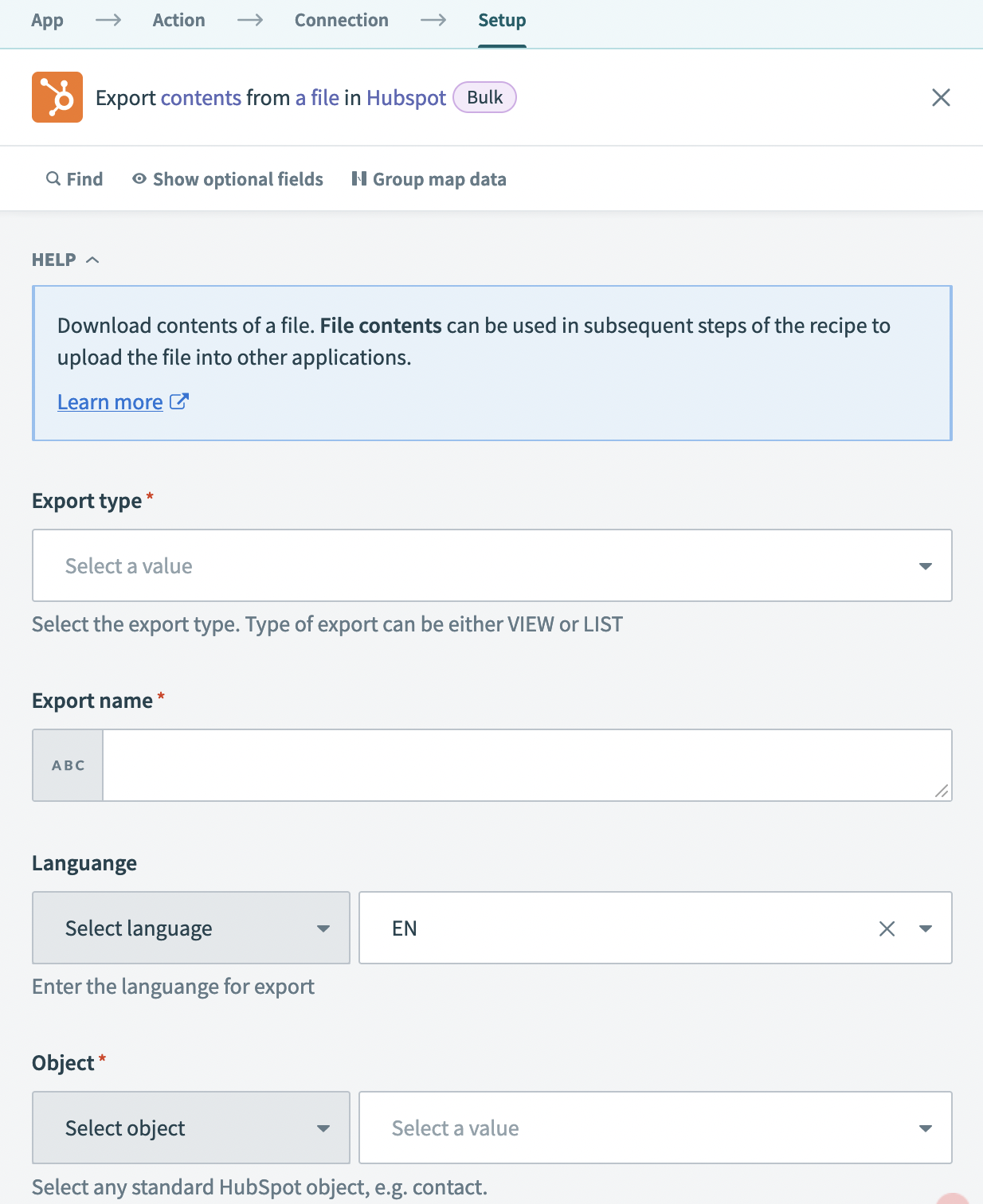 Export CRM data