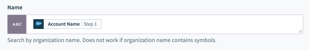 Input field with variable mapping