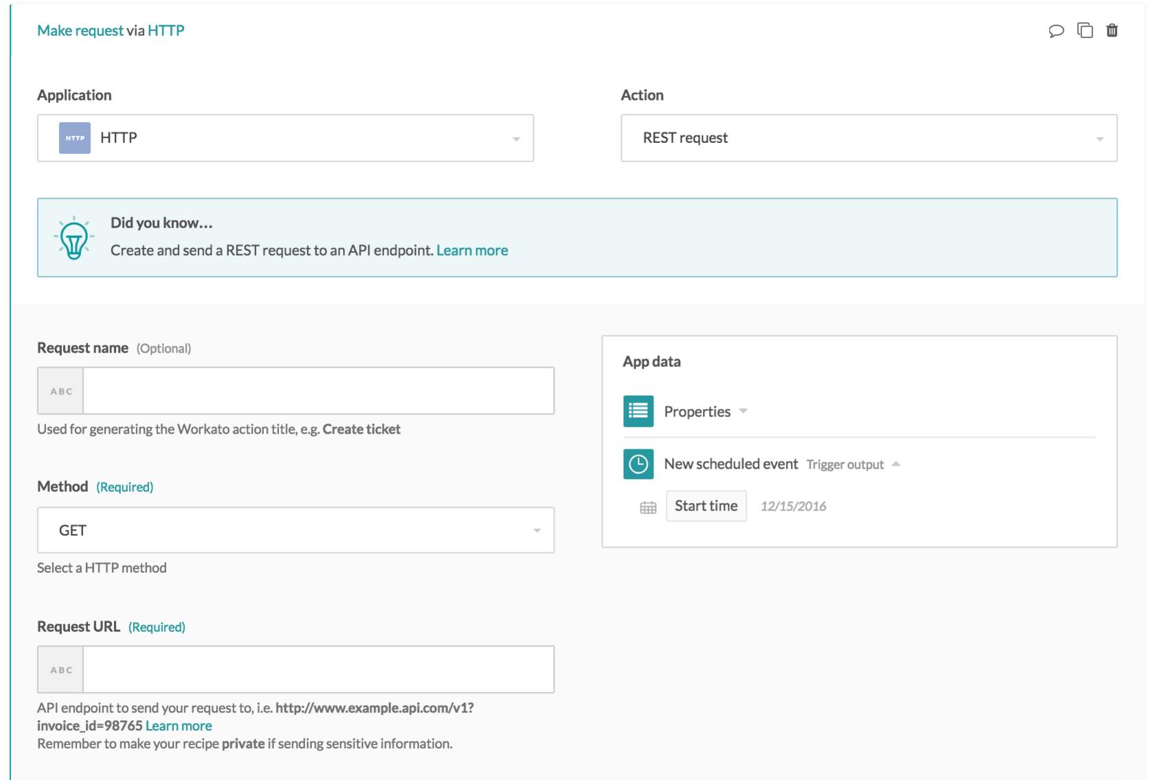 REST input fields