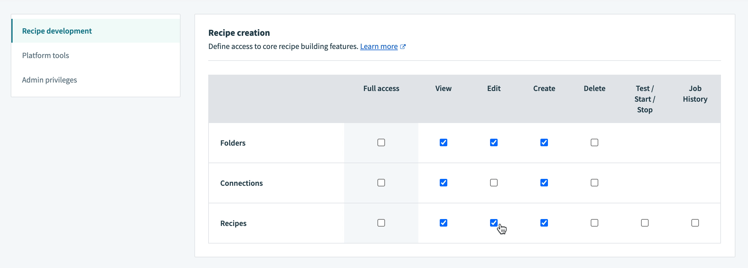 Additional role access to features