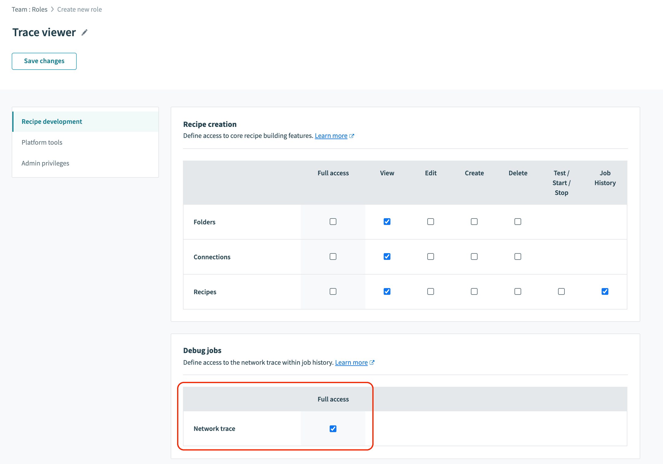 Assign debug tracing privilege