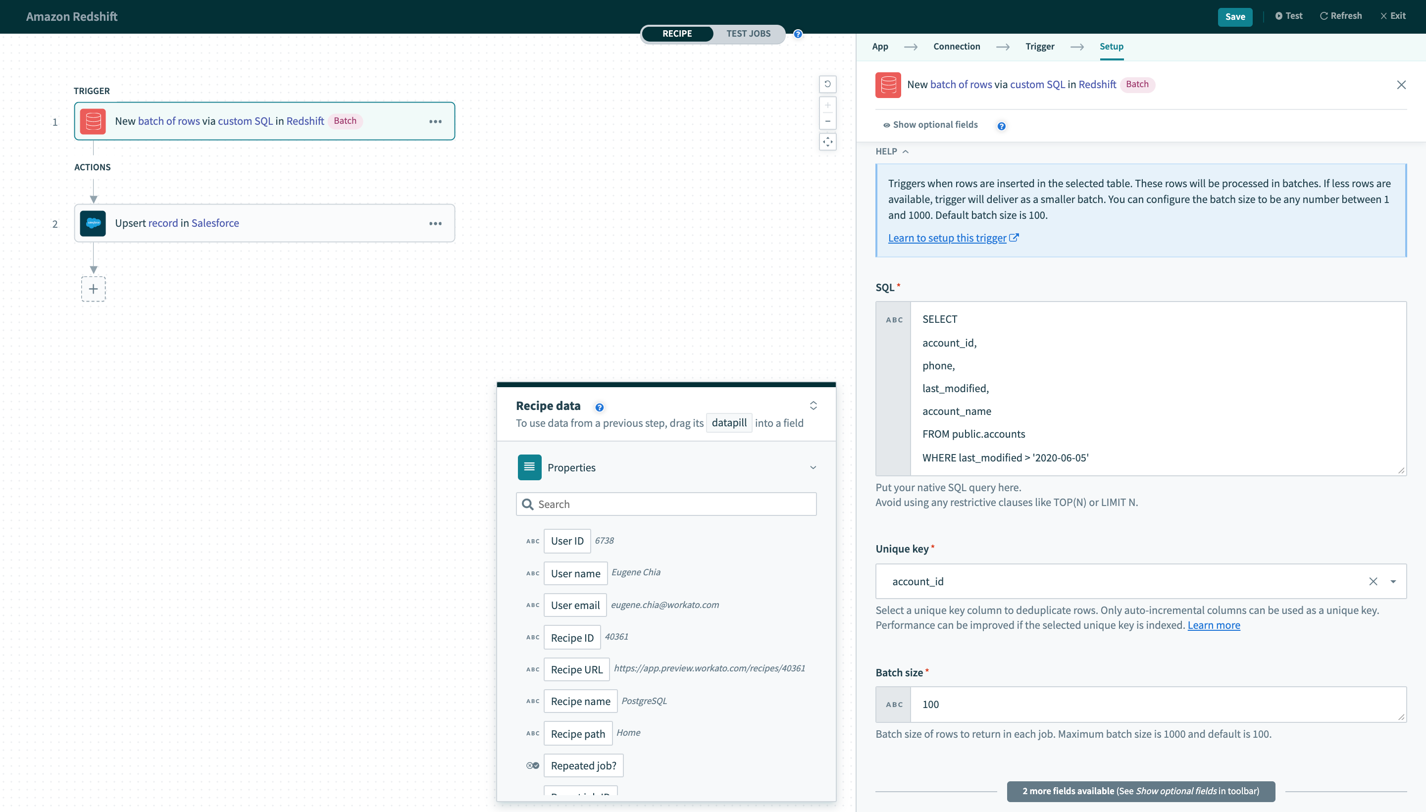 New batch of rows via custom SQL trigger