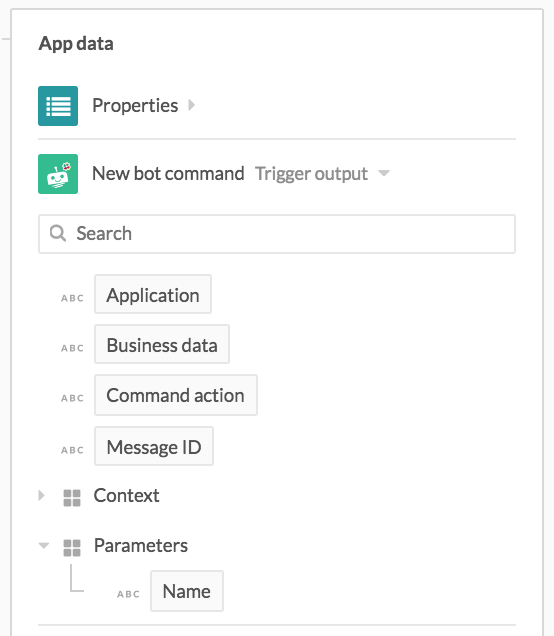 New command trigger output datatree