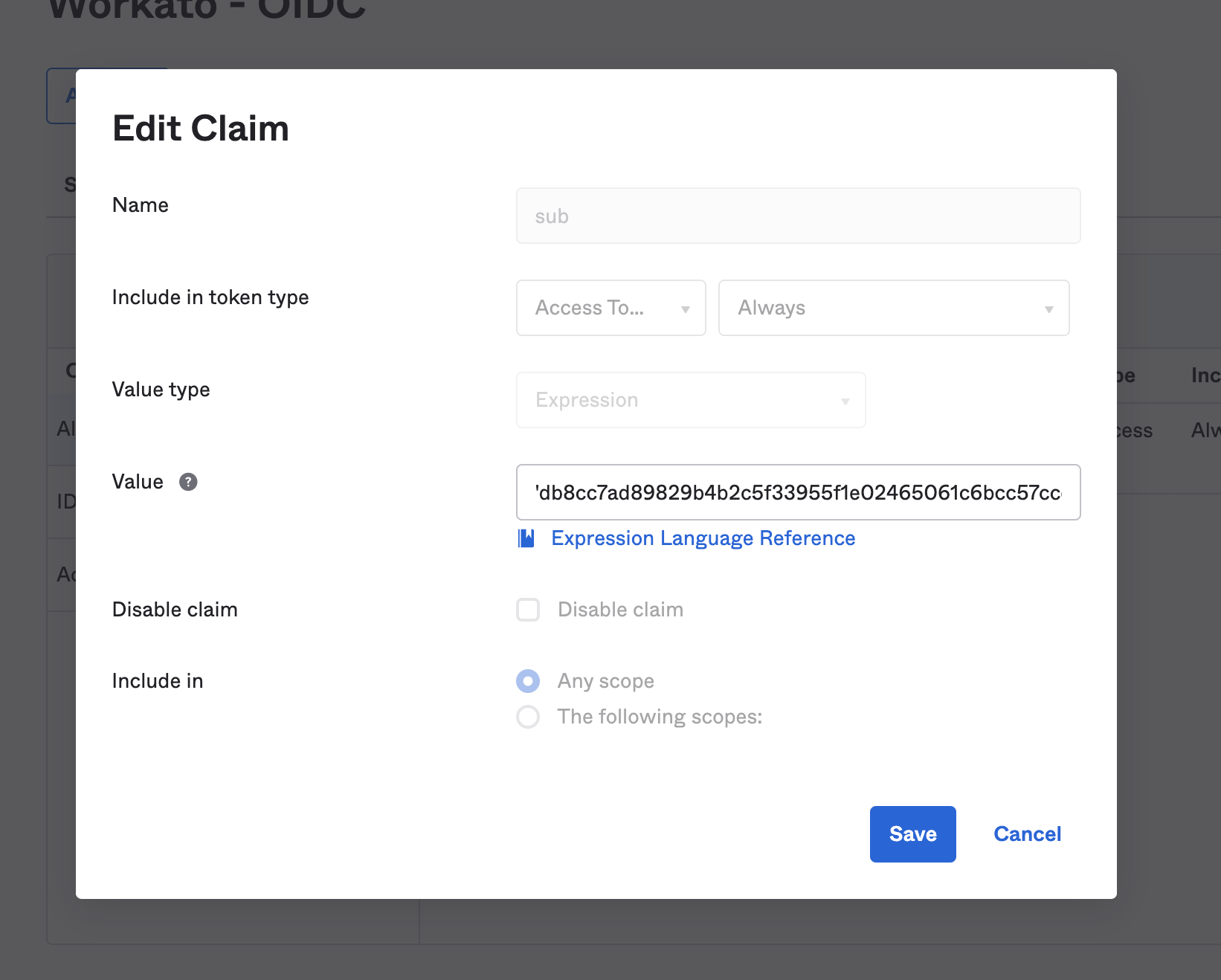 Paste access profile key