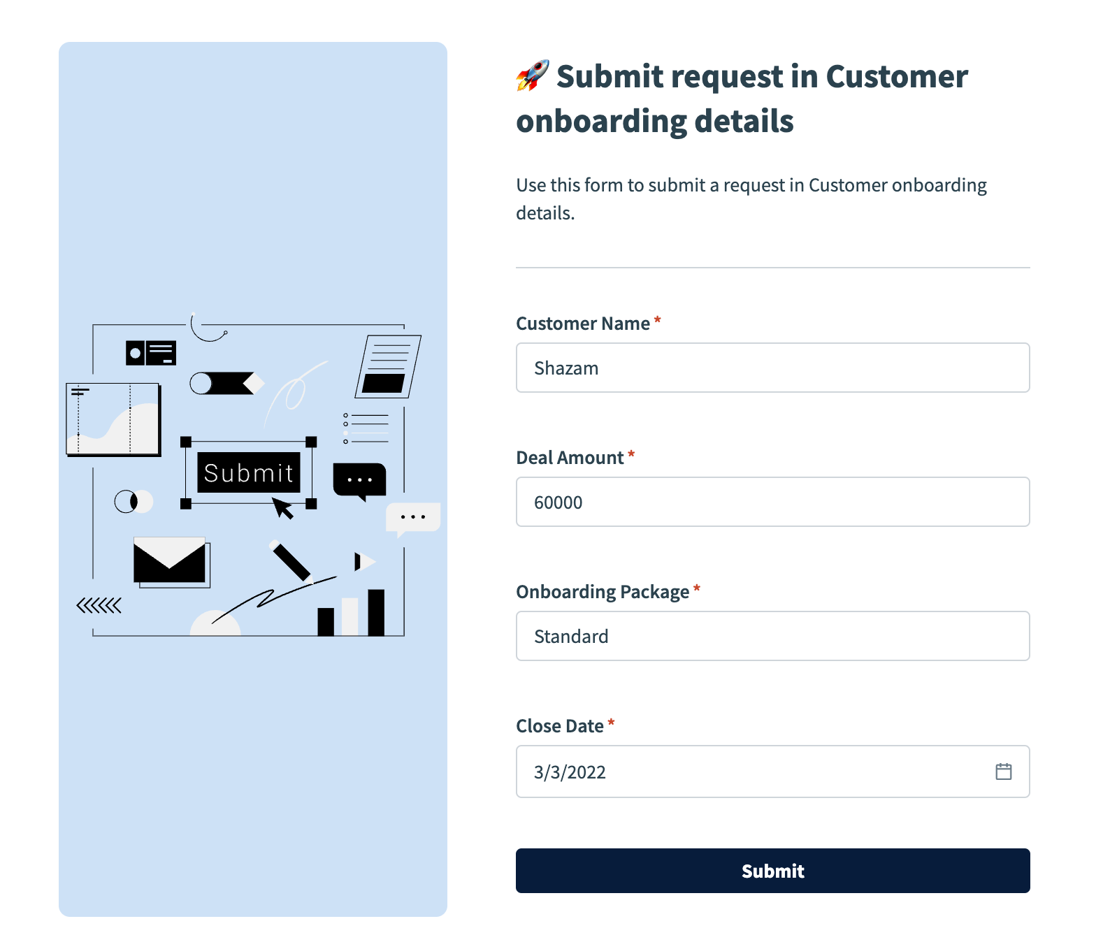 Submission form template