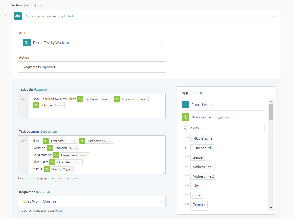 People Task fields 1