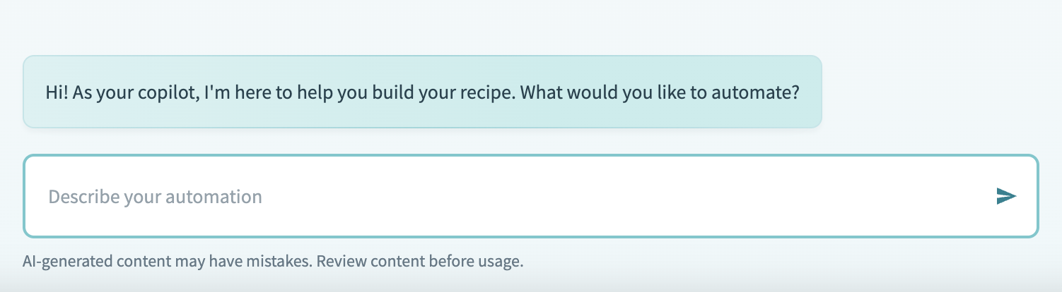 Recipe Copilot outline prompt