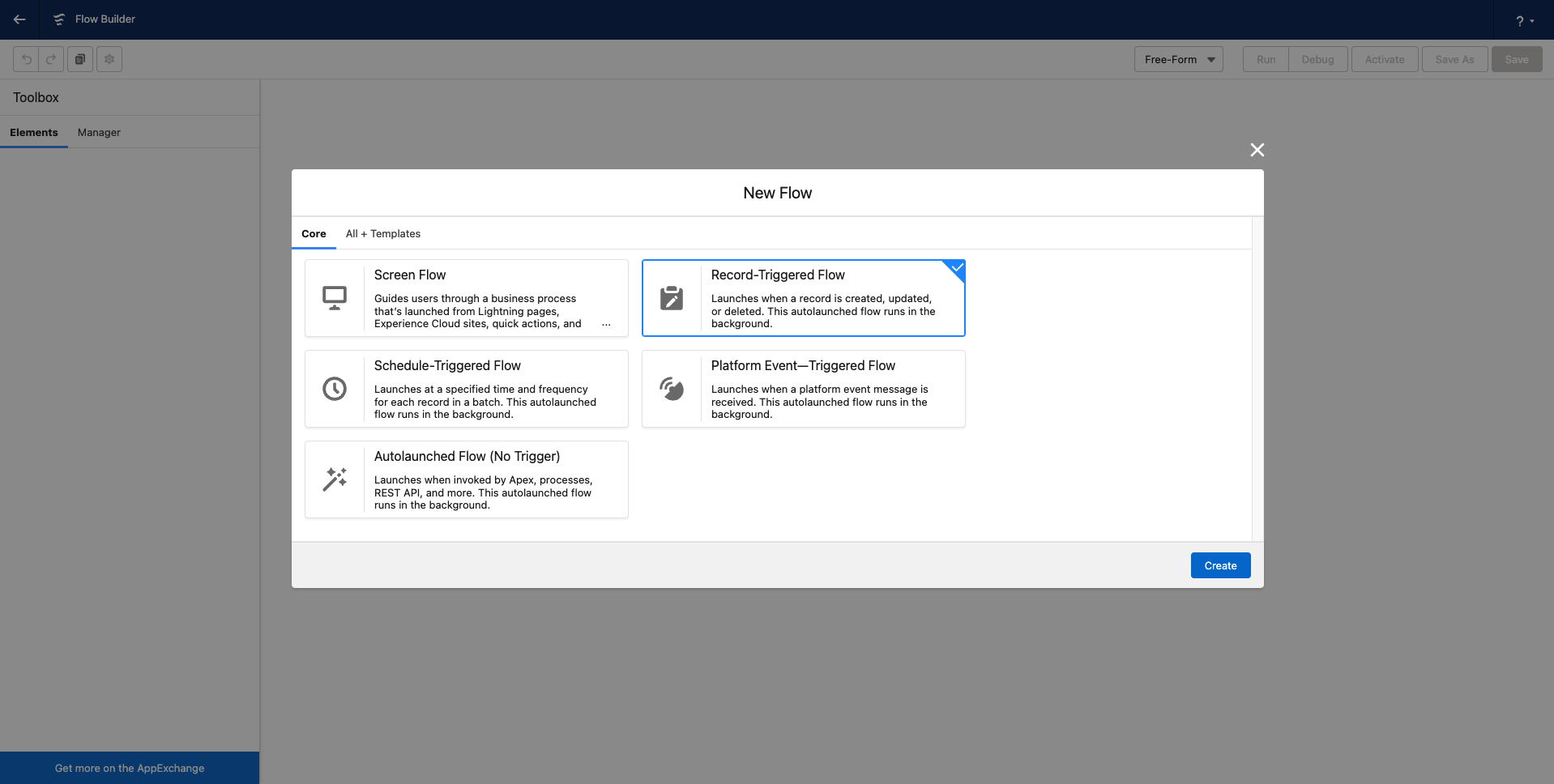 Select Record-Triggered Flow in Salesforce