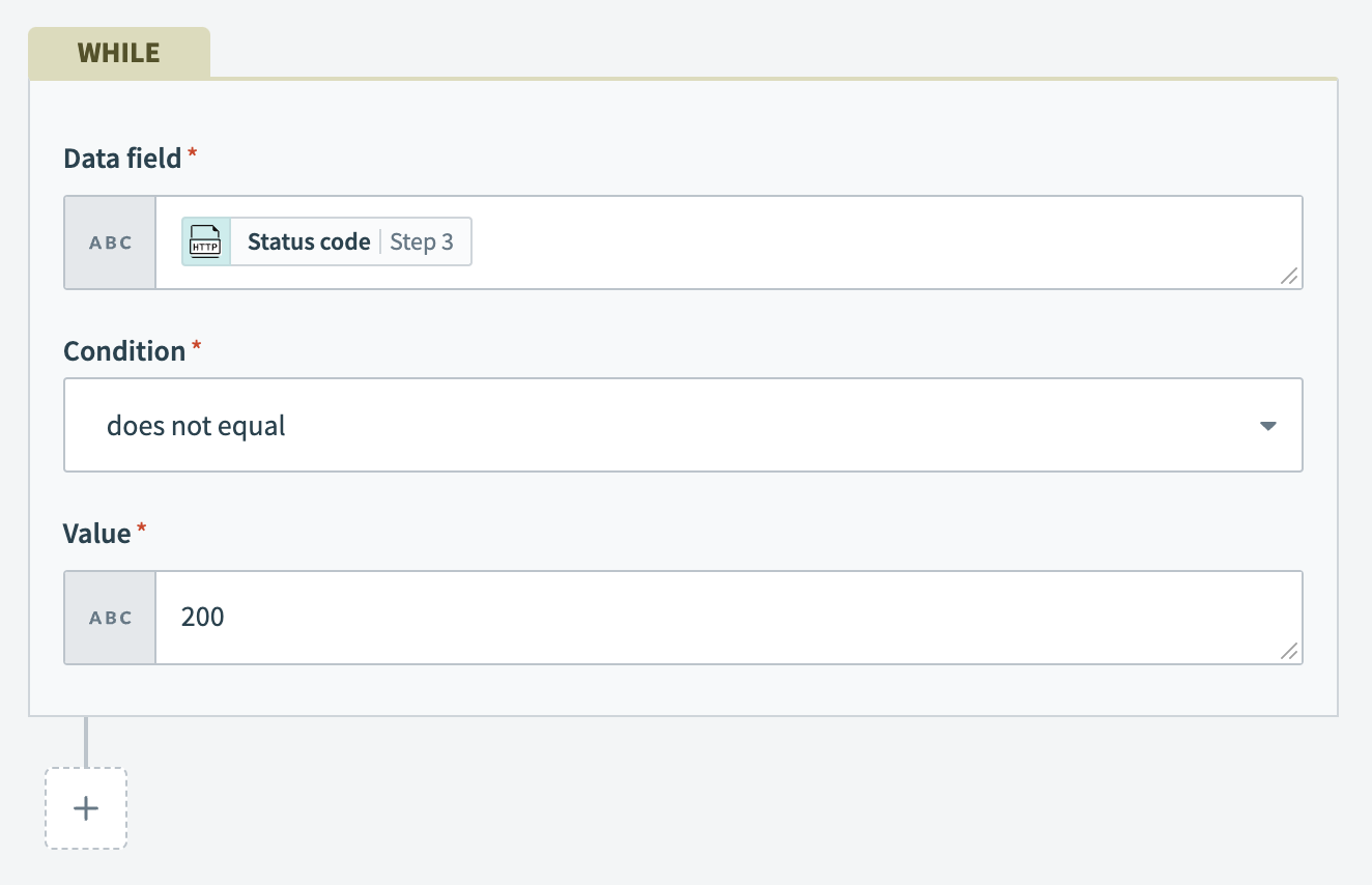 Set up logical OR conditions for Repeat while loop