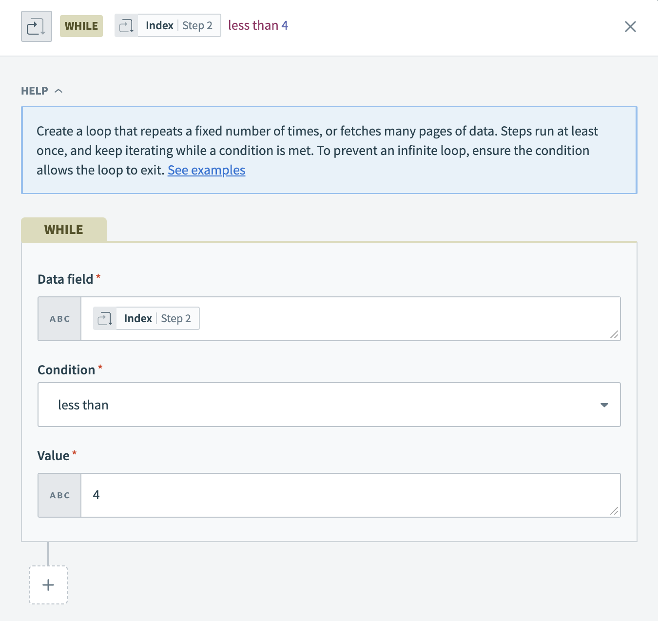 Set the condition for a fixed-count loop to iterate 5 times