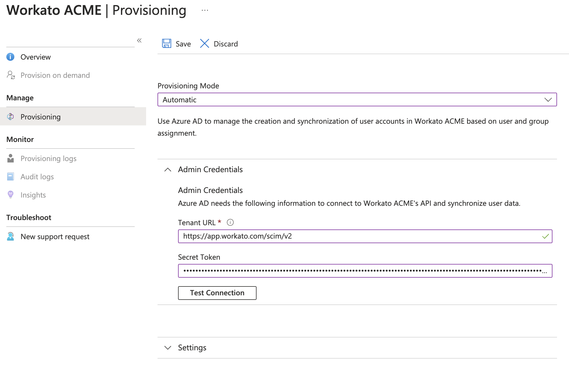 Configure automatic provisioning