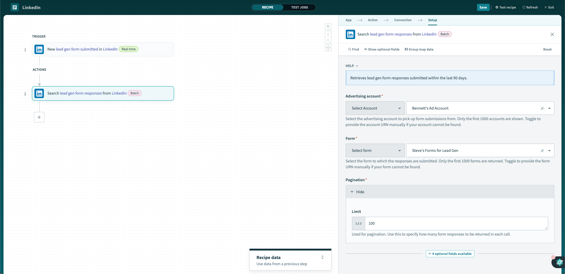 Search lead gen form response