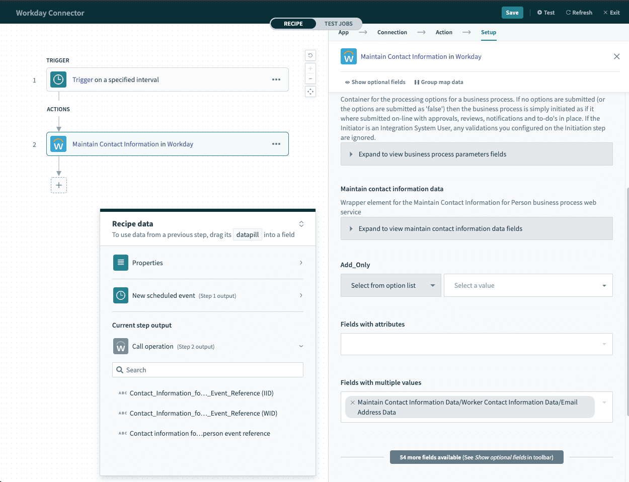 Selecting Email Address Data field to be repeated