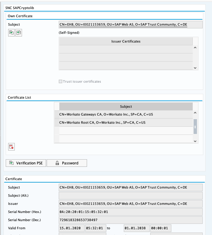 Export certificate