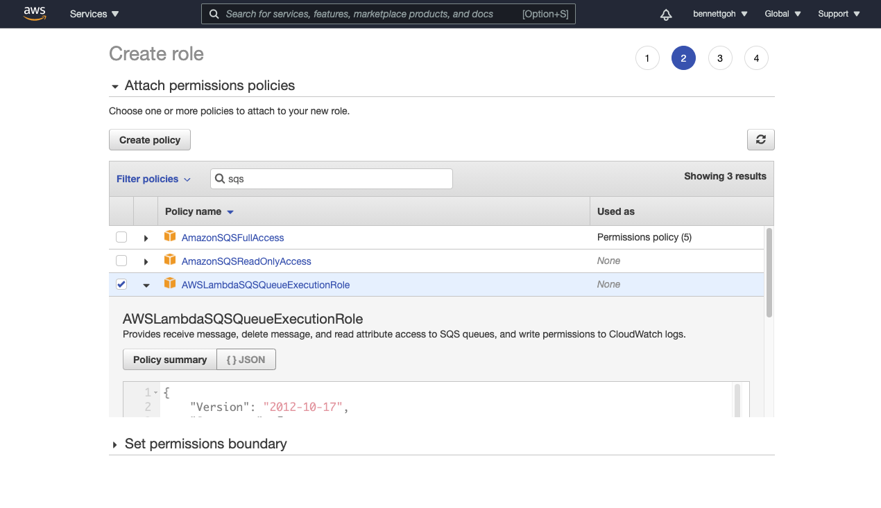 AWS IAM authentication page - with account id and external ID